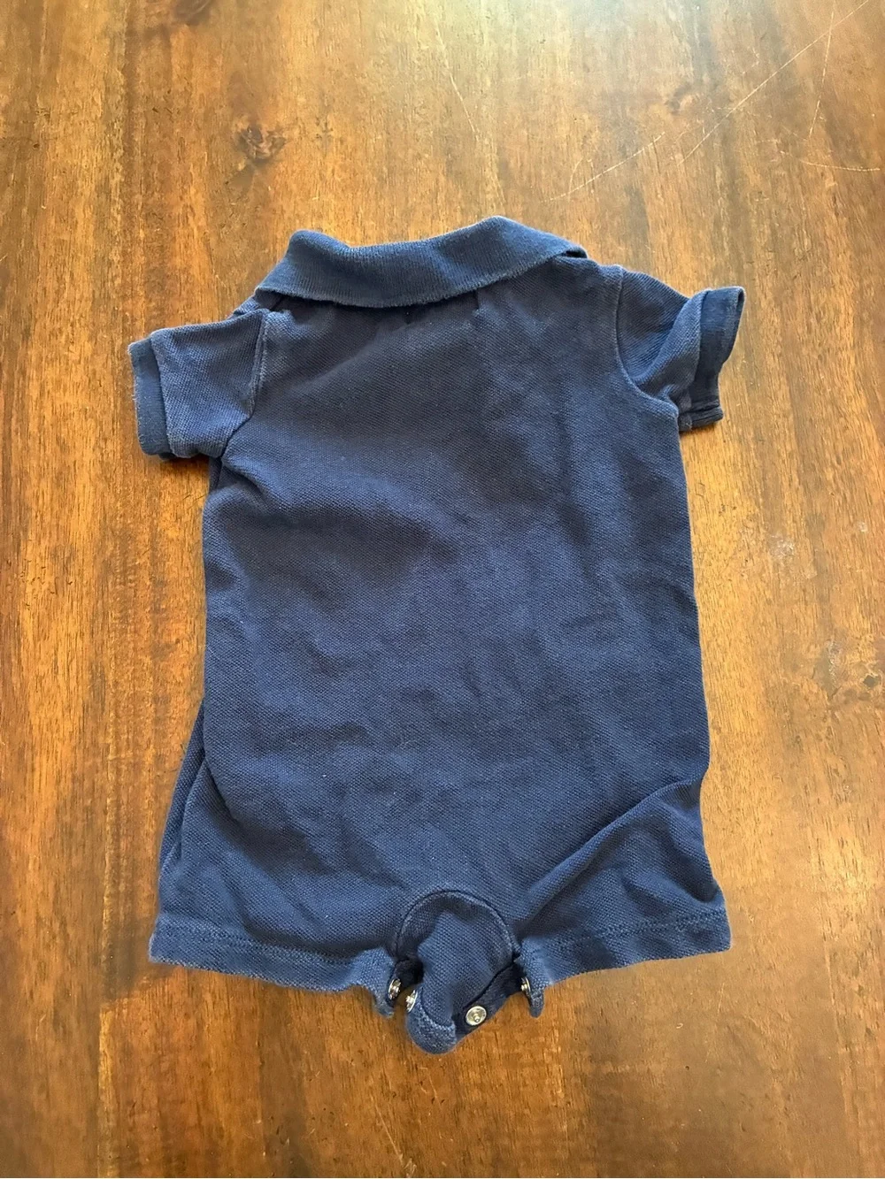 Polo Ralph Lauren Romper 3 Months Navy Blue Outfit Short minor fading